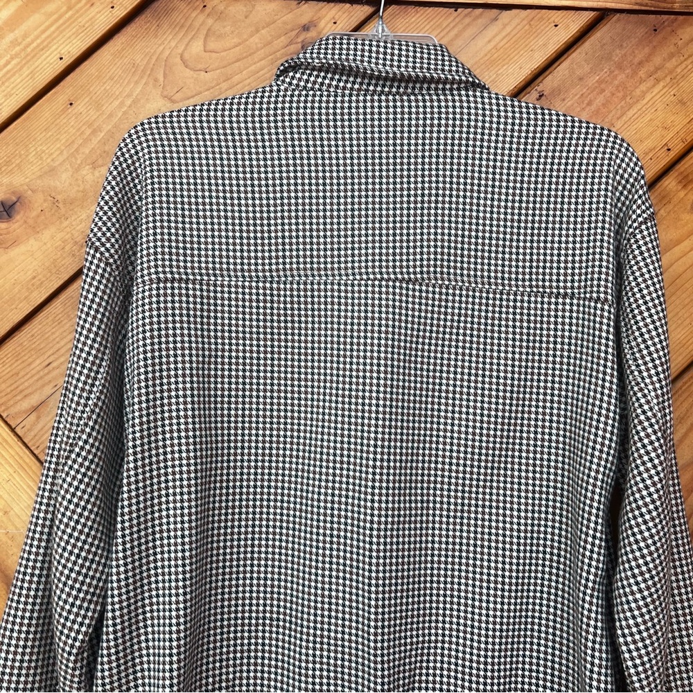 Hem & Thread Houndstooth Button Front Shirt Jacke… - image 6